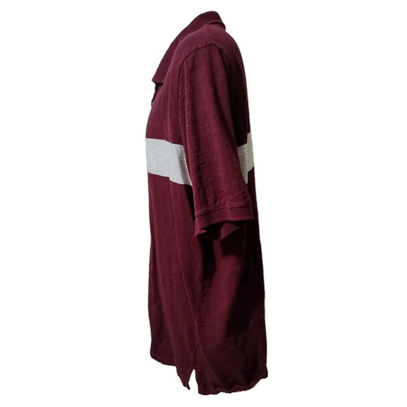 HB Polo Shirt Mens Size 4XLT Short Sleeve Pullover Casual Maroon White Collared - Picture 5 of 8